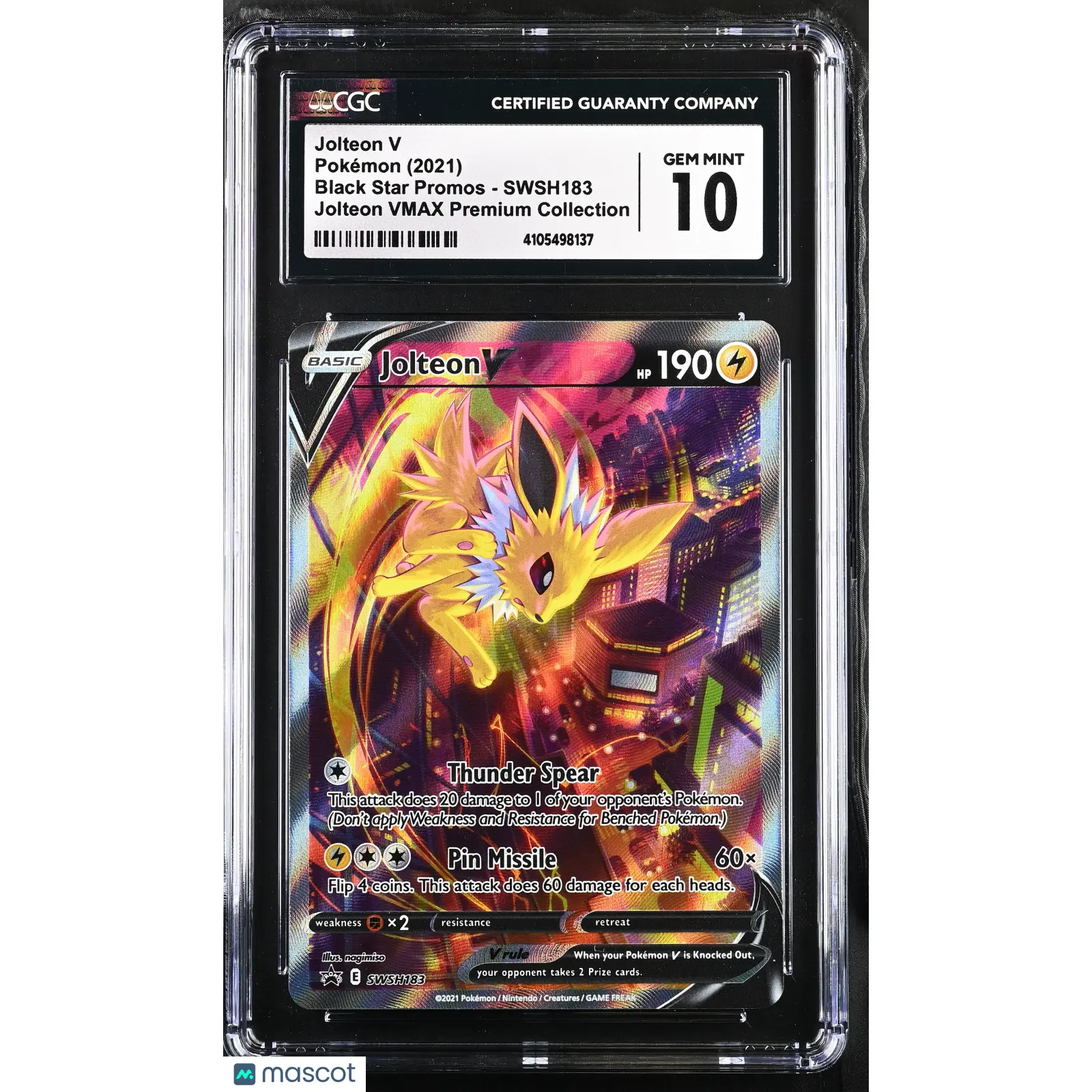 2021 ポケモンカード Jolteon V Gem Mint 10 2021 Pokemon Black Star Promos Jolteon V #SWSH183 CGC 10 GEM MINT