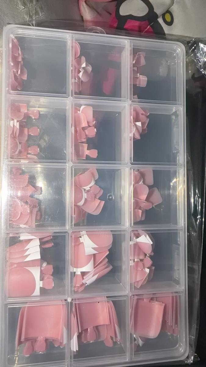 Item: Berry Pink Square French tip Toe Nail Tips