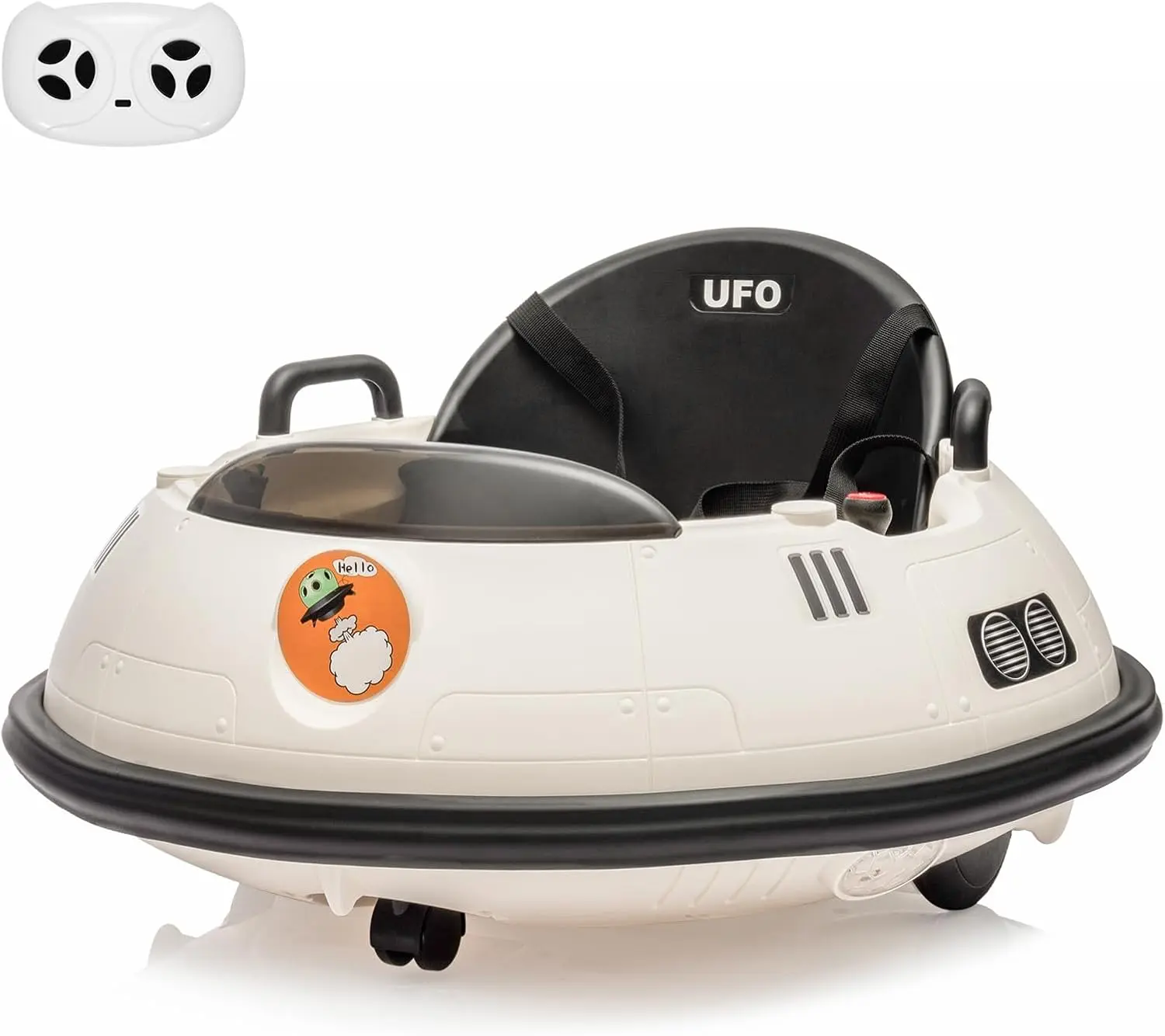 12V Baby Bumper Car with Parent Remote Control - Electric Ride on Car for Toddlers with Joystick, 360° Rotation, Flashing Lights & Music, 2 Speed Modes, Safety Belt - Ideal Gift for Boys & Girls Ages-01
