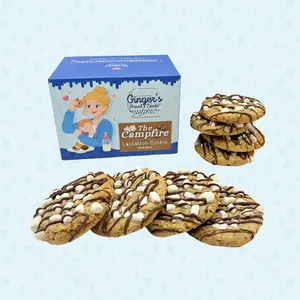 Ginger's Campfire Lactation Cookies - Cozy S'mores Flavor with Nutrient-Packed Ingredients for Breastfeeding Moms 8 Individually Sealed Cookies