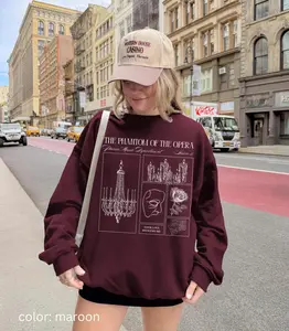 Gaston Leroux Phantom of the Opera Gothic Literature Sweatshirt Spooky Classic Horror Theater Drama Lover Halloween Morally Grey Villain