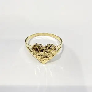 1615-NEW 10K Heart Nugget Ring W. G