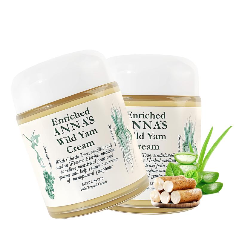 Enriched Anna's Wild Yam Cream Organic for Hormone Balance Women's Support for Perimenopause & Menopause All Skin Types 10g Topical Cream