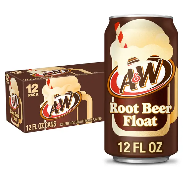 A&W Root Beer Float Soda - Classic Creamy Root Beer Flavor, Creamy Vanilla Infused Fizzy Drink