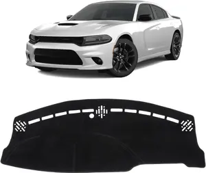 KUST Car Dash Cover for Dodge Charger 2011-2022 2023 Left Hand Driving Polyester Non-Slip Center Console Dash Cover Interior Accessories for Dodge Charger Custom Fit Dash Mat Sunshade No Glare Black