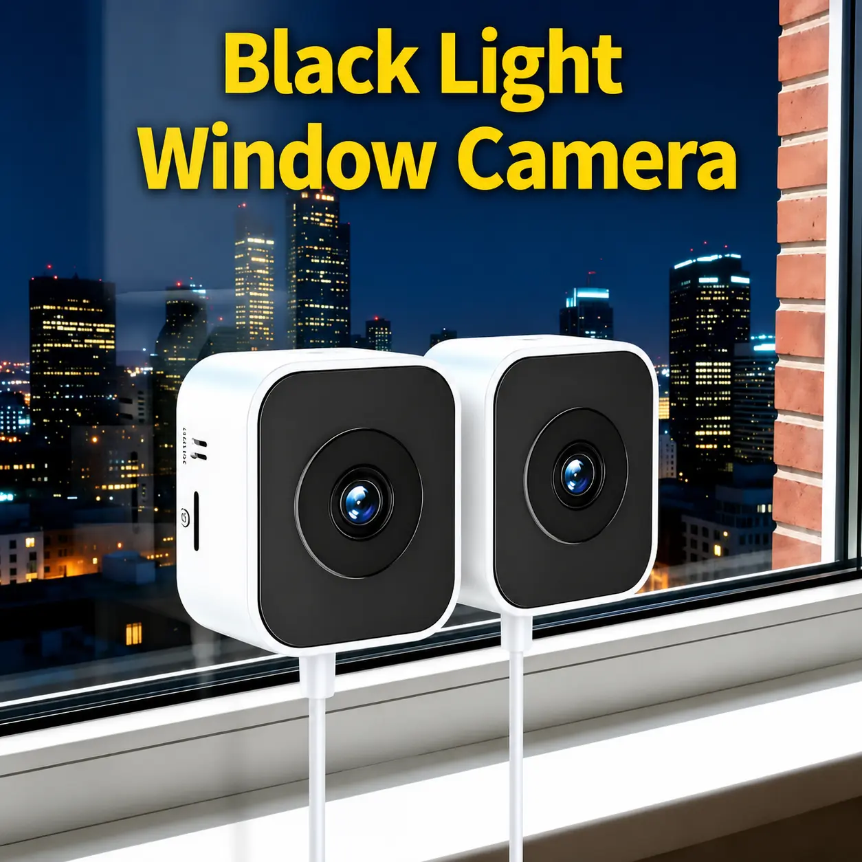 Safety Window Security Camera - Wi-Fi 2.4GHz & 5GHz Dual Band Support, ColorVue AI Full-Color Night Vision, Human Motion Detection, Alarm, 24/7 Continuous Recording, Easy Installation, Cloud Storage & SD Slot Compatibility, Night Vision Camera