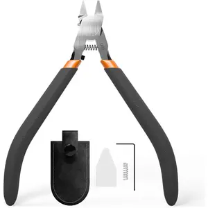 Model Nippers with Ultra-thin Single Edge,  4.9 inch Sprue Cutter for Beginners, U02 Model Cippers for Plastic Model Building and Fixing (Black)