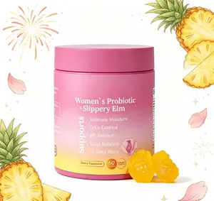 60 Count Hawaiian Pineapple Her Juicy Daily Feminine Probiotic Gummies for Women, Complete Intimate Care Supplement with Slippery Elm, Prebiotics and Lactobacillus to Maintain Balanced pH and Natural Intimate Moisture