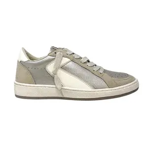 Shu Shop Womens Salma Metallic Lace Up Sneakers Shoes Casual - Silver