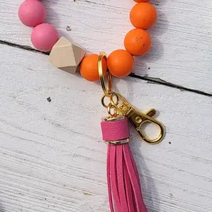 Orange & Pink Wristlet