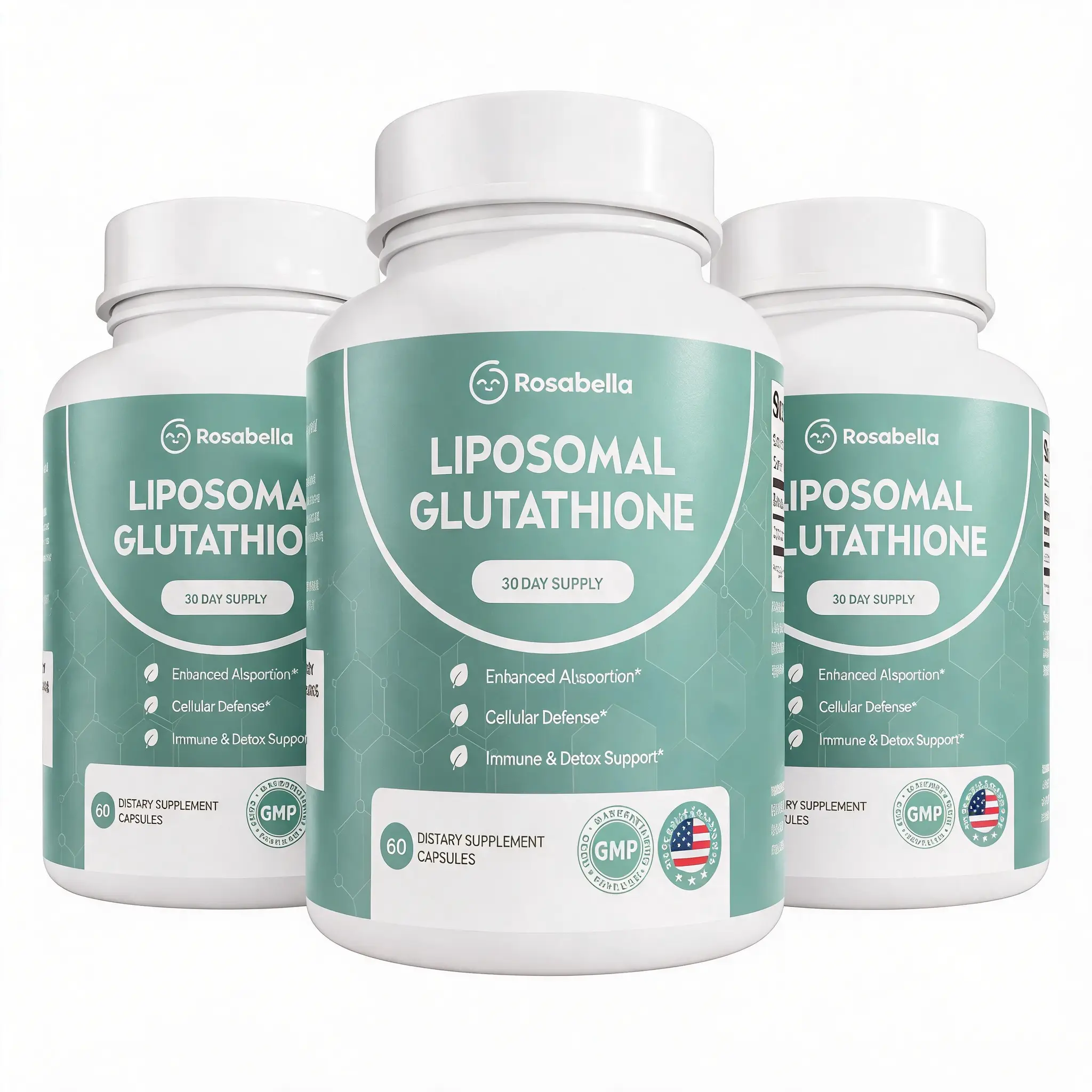 3 Pack of Liposomal Glutathione Capsules – Skin Glow, Immune & Detox Support (60 Count) - Rosabella