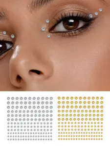 2 Sheets Sticker Gems - Fake Eyebrow Ring Fake Eyebrow Piercing Fake Nose Ring Fake Lip Ring Fake Face Piercing Jewelry Stick on Face Facial Jewelry Body Piercing Jewelry Punk Style