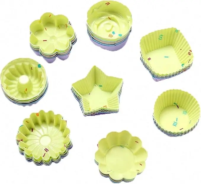 40pcs Thick Silicone Non-Stick Baking Cups - Reusable Bake Molds for Cupcakes, Donuts, Muffins - Tear-Resistant, Dishwasher-Safe Kitchen Baking Supplies (Alternative to Disposable Molds)