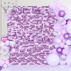 Shimmer Wall Panel Light Purple Shimmer Wall Backdrop Pack of 12 Wall Decor for Christmas Photo Backdrops Anniversary Graduation Banners Ornaments