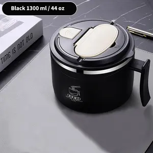 1300ml Instant Noodle Bowl, 1 Count Large Capacity Anti-scalding Thermal Lunch Box, Portable Insulated Tableware for Student, Summer Gift for Family