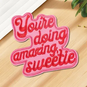 You Are Doing Amazing Sweetie Embroidery Patch, Back Adhesive Iron-On, Suitable for Clothes Jacket Hat Accessories, 1 Piece