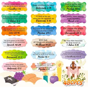 480 PCS Bible Verse Stickers, Scripture Inspirational Christian Stickers Religious Bible Quote Sticker for Journaling Planner, Faith Decals for Laptop Present Tags