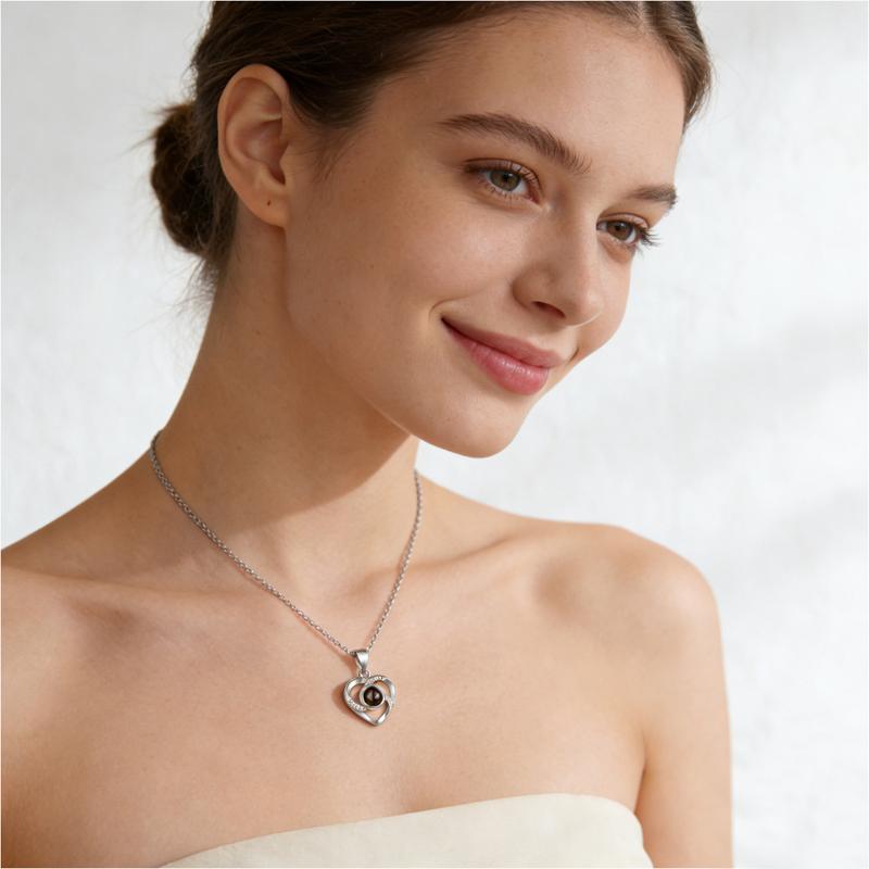 Preserved Red Real Rose with Heart I Love You Necklace -Eternal Flowers Rose Birthday Gifts for Women Her Mom Wife Girlfriend Grandma on Valentines Mothers Day Anniversary Romantic