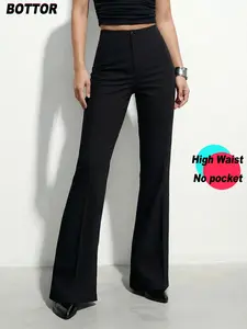 Women's High Waist Basic Straight Leg Pants, Casual Elegant Minimalist Commuter Trousers, Perfect for Daily, Office, Home, Dates, Small Parties, casual slacks, Womenswear