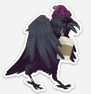 Raven coffee sticker