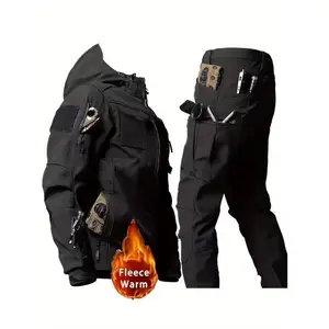 Men'sTacticalGearSet-DurableHoodedJacket&PantswithMultiplePockets,ClothesMenswear