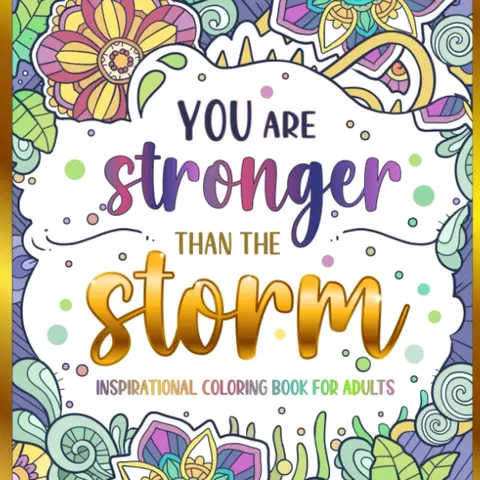 Premium Coloring Book for Adults - English Interactive Paperback Activity Book, Single-Side Print, Multi-Shade No Bleed Paper, 50 Quote Pages, Relaxing Patterns to Unwind, Relax & Color for Stress Relief