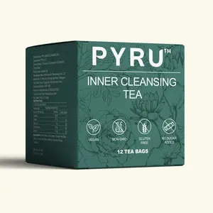 PYRU Inner Cleansing Tea – Herbal Detox Tea for Digestive Health & Natural Body Cleanse – Caffeine-Free Herbal Blend (15 Bags)