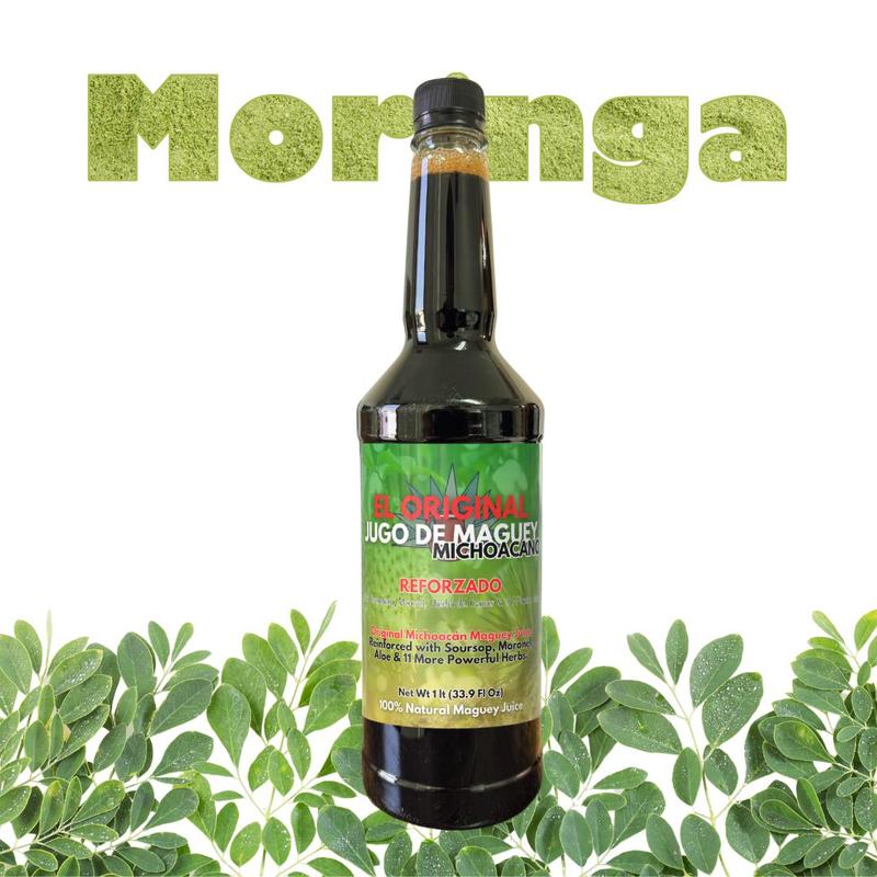 Maguey Juice - Jugo De Maguey Reforzado con Guanabana, Moronel, Cancerina, Aloe -  Michoacano Tarasco de 1 litro (33.3Fl Oz) Asado (Reinforced)