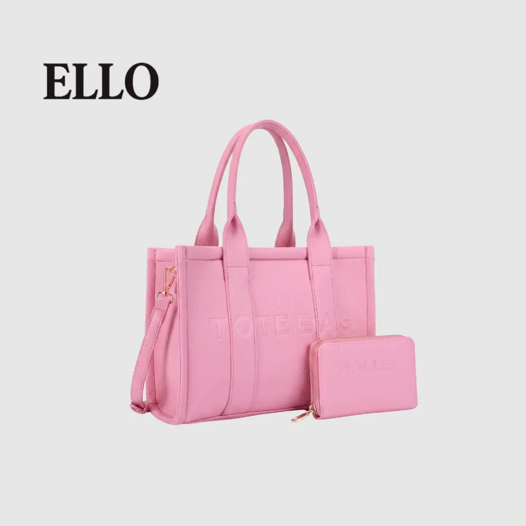 Zoey ELLO Stylish Tote Bag Set 2026 Women's Large Capacity Handbag in Multiple Colors for Everyday Use