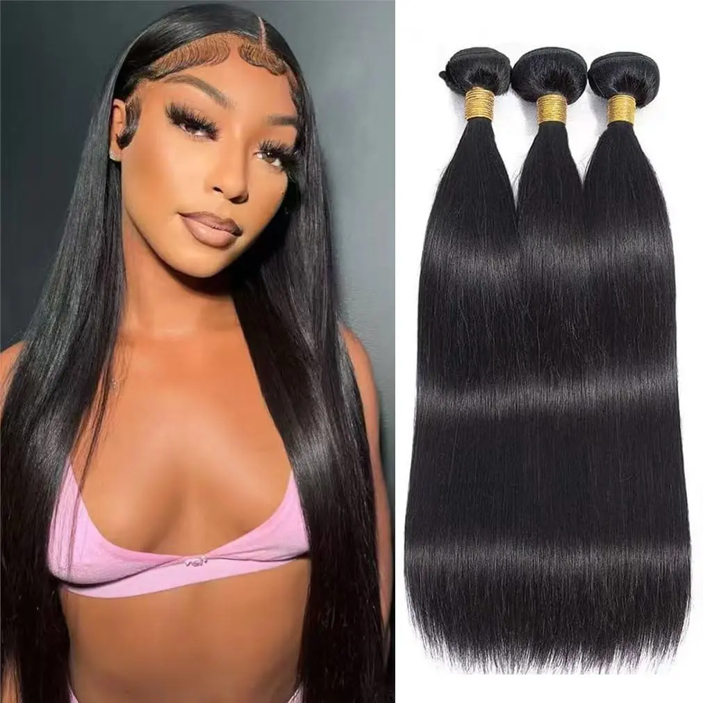 12A Raw Straight Bundles Human Hair 3 Bundles,10-32nch,Triple Lifespan,Burmese Virgin Remy Hair Extensions,No Tangle Shedding