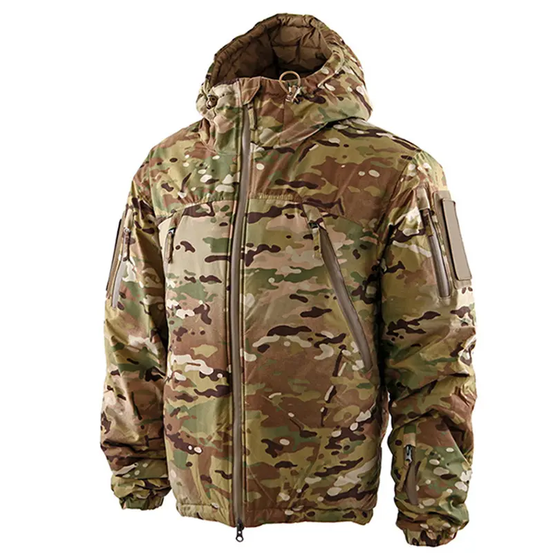 Men's Heavy Tactical Cotton Camouflage Hooded Coat, Menswear for Cold Environment - Thick, Cold-Proof Protection, Windproof Male Sports Outerwear