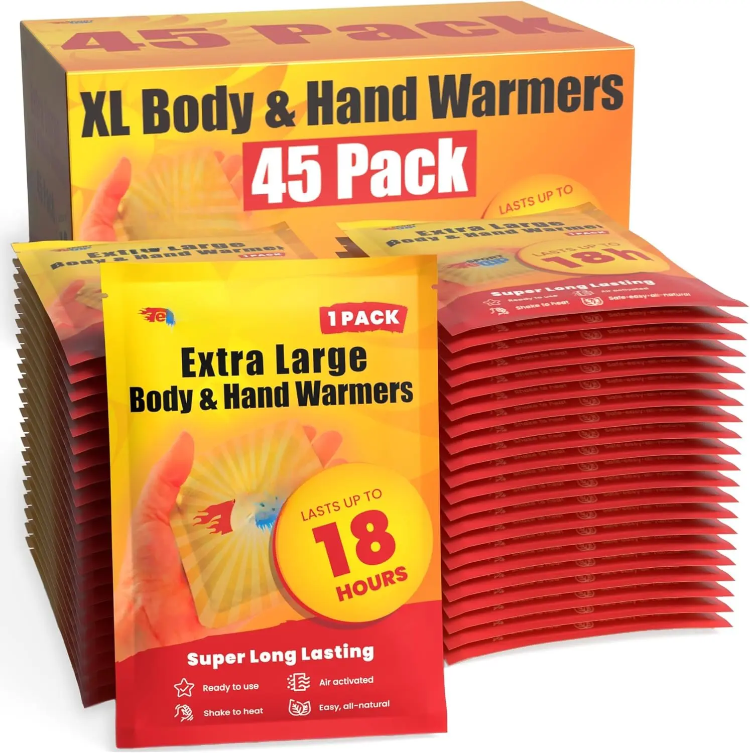 Large Hand &  Warmers - Up to 18 Hours of Heat, Super Long Lasting - Easy,  - Air Activated, for , Hands &  - Odorless Hot Hand Warmer -