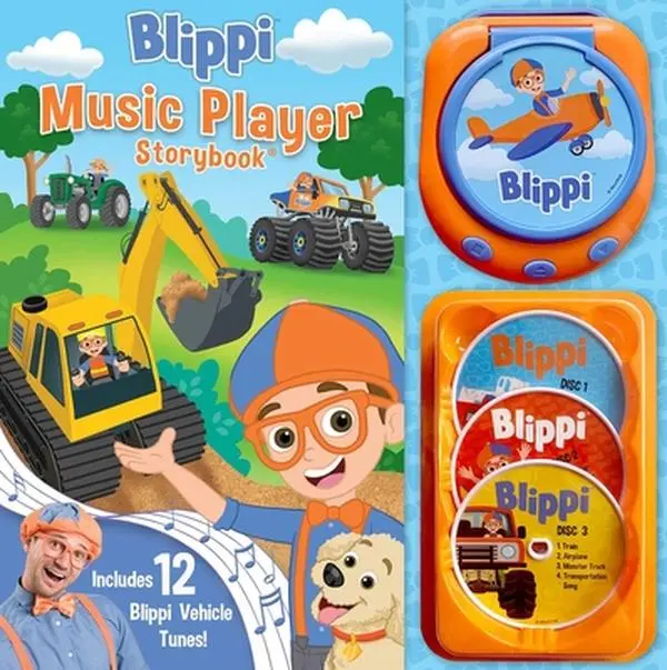 Blippi English Children's Hardcover Book with Toy Music Player - Maggie Fischer, Engaging Story, Includes 12 Instrumental Tunes, Studio Fun International, 1.35 lbs, 11.9"h x 11.5"l x 0.4"w
