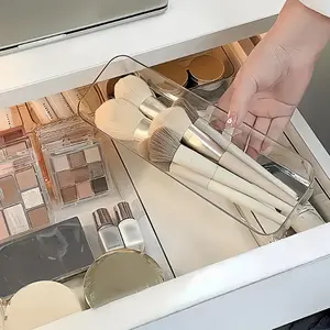 8 pieces of transparent cosmetic storage boxes, drawer-integrated storage compartments, desktop dividers for organization. Suitable for cosmetics storage, office stationery storage, and miscellaneous item storage. Beauty Supplies Organizer, Home Storage