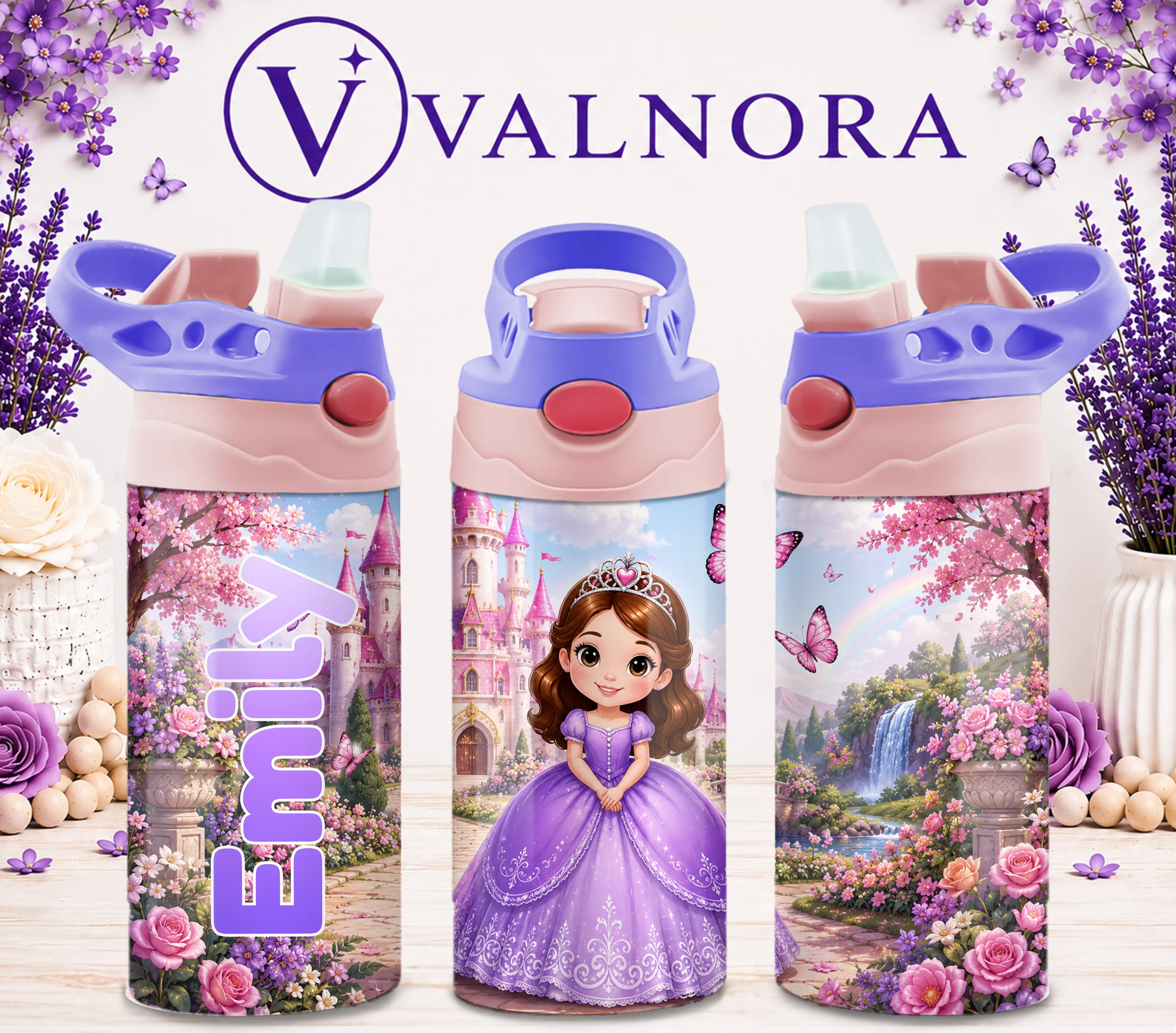 Personalized Girl Kids Tumbler | Custom 12 oz Stainless Steel Cup