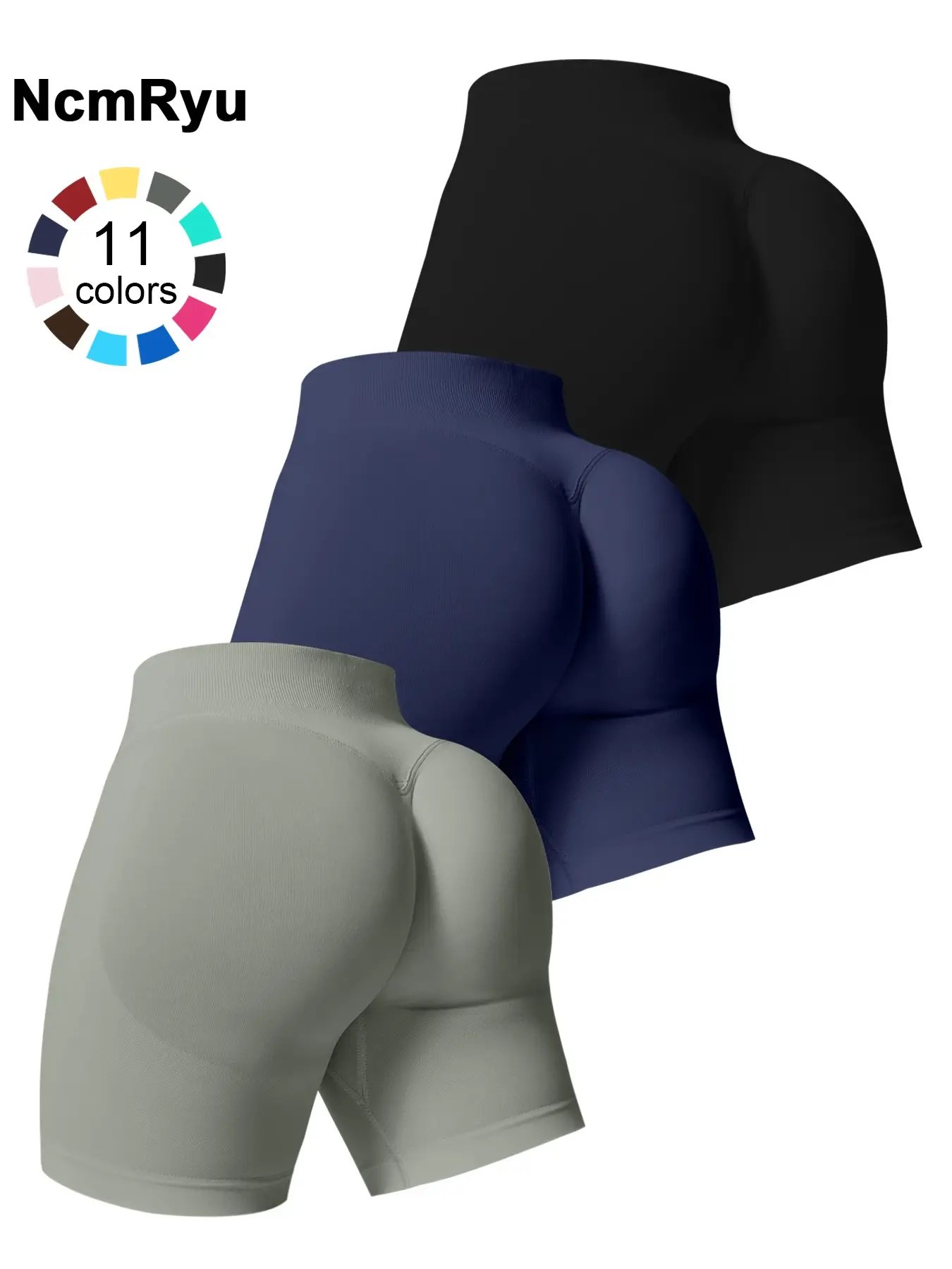 3 counts women's sports shorts set high stretch yoga shorts high waisted leggings comfortable buttocks lifting fitness leggings naked feeling outdoor