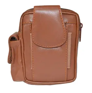 CIGRATTE CASE HOLDER BLACK WITH CELL PHONE AND LIGHTER POCKET GENUINE LEATHER