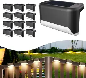 Solar Deck Lights Outdoor, 16 Pcs Solar Step Lights, Waterproof LED Solar Lights for Outdoor Stairs, Step, Fence, Yard, Patio, Railing, Garden and Pathway