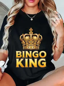 100% Cotton Unisex BINGO KING Funny Bingo Player Casino Bingo Men T-Shirt