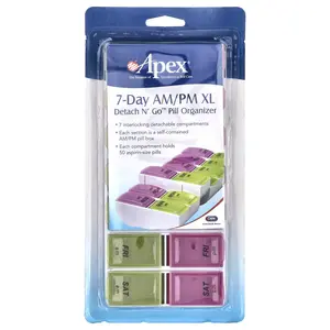 Apex 7-Day AM/PM XL, Detach N' Go™ Pill Organizer, 1 Pill Organizer