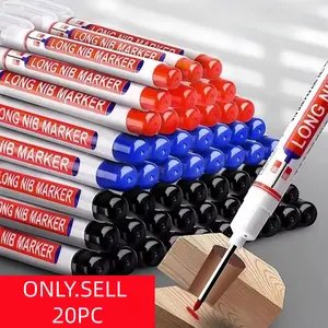 Long Marker Pen, 20pcs/set Waterproof Marker Pen, Multipurpose Deep Hole Marker Pen for Metal, Ceramic, Glass, Leather, Film, Drawing Markers