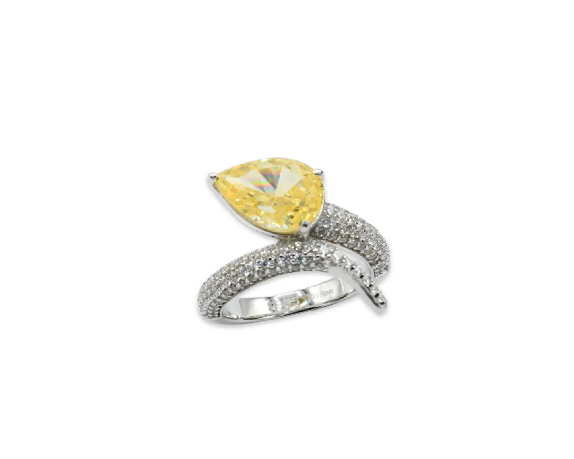 Yellow Snake Ring Sterling Silver 925