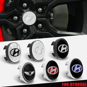 4pcs ABS 56mm 60mm Automotive Aluminum Sticker For Cars Wheel Hub Center Cover Modification Badge Suitable for Hyundai i10 i30 i20 i40 IX35 Sonata Santa Fe Accent Tucson Elantra Creta Kona Genesis Equus Coupe Azera ioniq N Line Decoration Auto Accessories