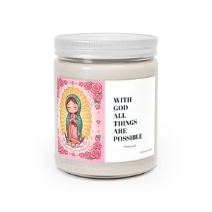Our Lady of Guadalupe Illustration Candle | Soy Candle, Inspirational Scripture