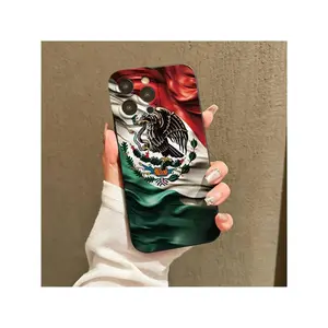 Mexico Flag Pattern Phone Cases With Lens Protector, Shockproof Mobile Phone Case, Decorative Phone Protector Cover, Phone Accessories Compatible With  15 Pro Max Case  14 Pro Max Case  11 Cases