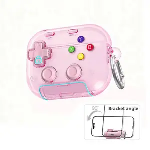 Fit for Airpods4 Headphone Clear Transparent Colourful Crystal TPU Protective Case Cover for Airpods Pro 3 Earphone Earbids Case Decompression Bracket Headset