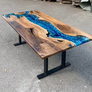 [BSO022] Black Walnut Wood Epoxy Table custom epoxy river slab table, Executive Desk, Custom Large Epoxy River Table, Solid Wood Slabs Table, Large Computer Office Desk Workstation, Business Furniture for Home Office