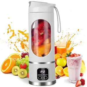 【2026 New Portable Blender for Shakes and Smoothies】Digital Multimode Juicer Blender - Smart LED Display,2-in-1 Ice Crusher,Leak Proof Design,multimode juicermachine,, 450ml Cordless Personal Blenders for Travel,Gym, Leakproof, USB Rechargeable