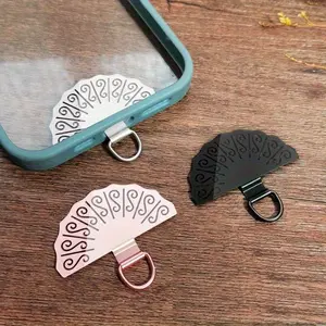 4pcs Rotating Mobile Phone Case Clip Lanyard Pad Stainless Steel Mobile Phone Case Back Sticker Fixing Clip Lanyard Clip Adjustable Phone Lanyard