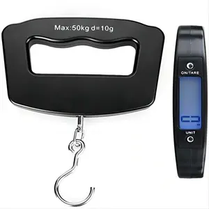 Portable Digital Luggage Scale, Handheld Weighing Mini Electronic Scale with Fishing Hook Tare Function Backlit LCD Display, Suitable for Home Farm Factory Hunting Outdoor Travel
